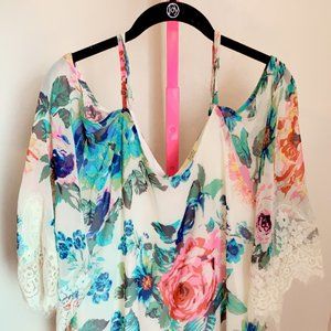 Floral Cold Shoulder Dress